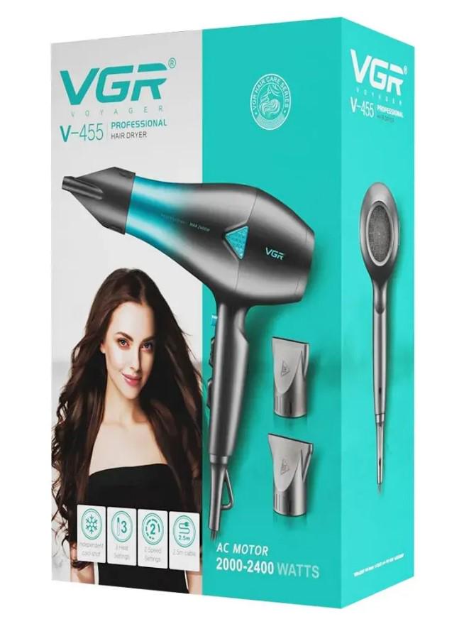 Фен для волосся VGR V-455 2 режими 2000 Вт Синій (2390000038) - фото 7