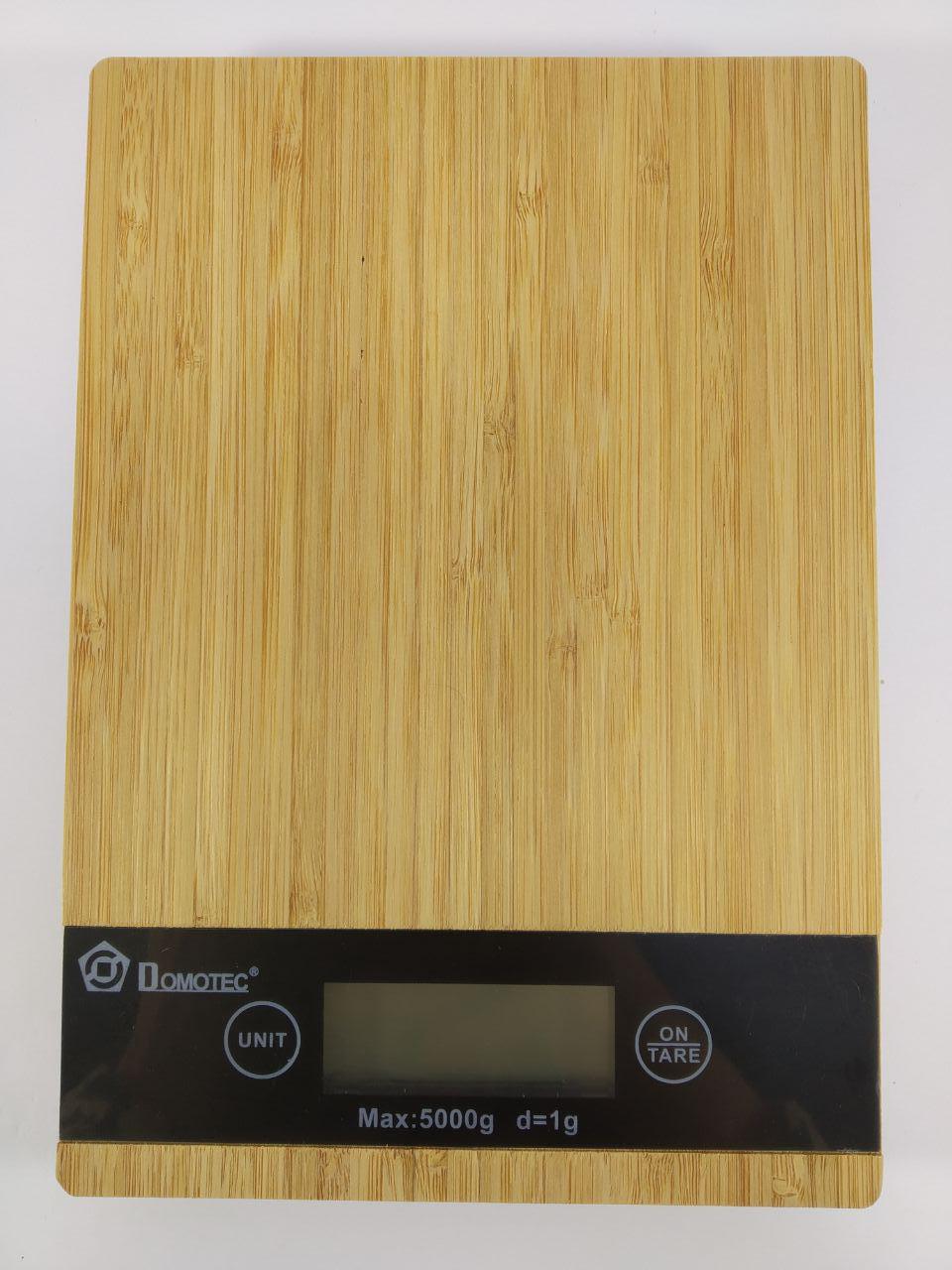 Ваги кухонні електронні дерев'яні Domotec MS-A до 5 кг Світле дерево