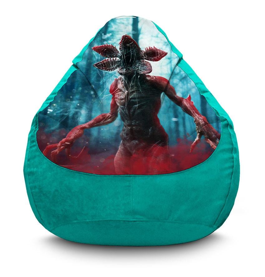 Крісло-мішок iPuff StRanger Things Демогоргон флок 2XL 90х125 см Бірюзовий (32171137)
