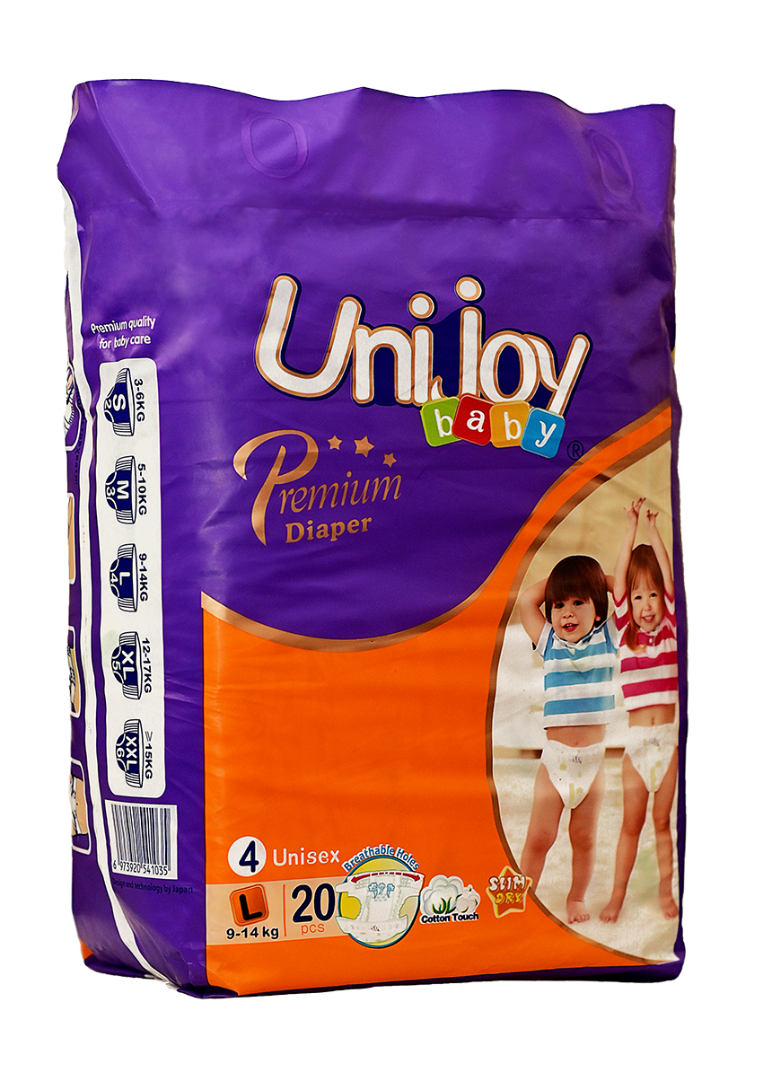 Підгузки UNIJOY Premium Diapers ультратонкі органічні 20 шт. L maxi 9-14 кг (12857033) - фото 1