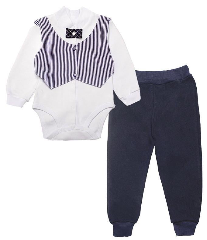 Комплект детской одежды хлопковый нарядный для мальчика Gabbi Мистер Пупс нарядный на тремпеле 80 см Темно-синий (11964) Комплект детской одежды хлопковый нарядный для мальчика Gabbi Мистер Пупс нарядный на тремпеле 80 см Темно-синий (11964)