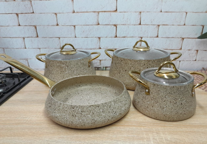 Набір посуду OMS 3041 сотейник і 3 каструлі з антипригарним покриттям для індукції - фото 6