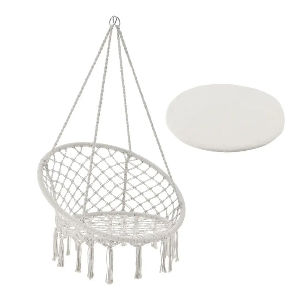 Крісло підвісне бразилійське Bonro B-092-2 з подушкою 120 кг Бежевий (4240092812)