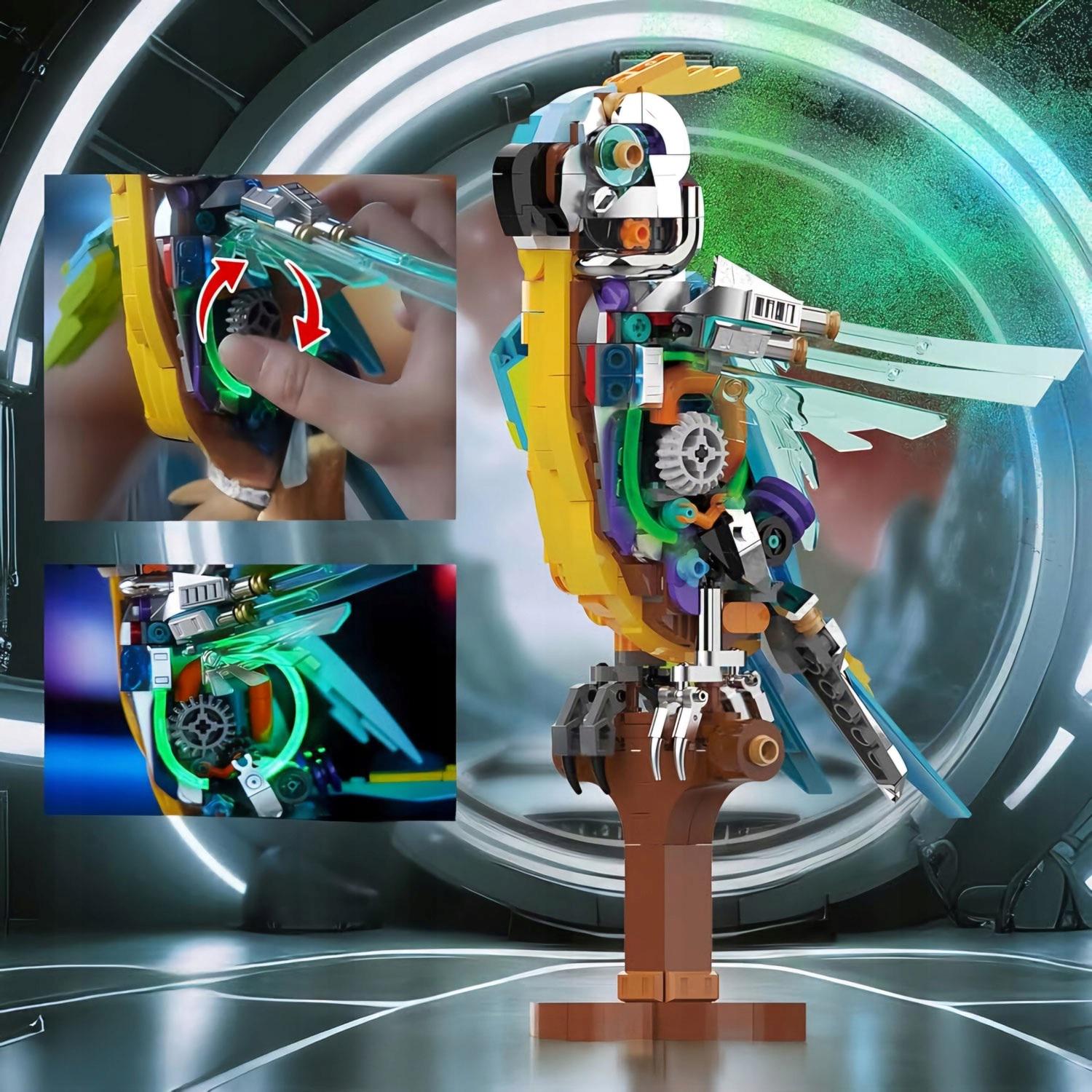 Конструктор Parrot Папуга на підставці механічний двосторонній (13052) - фото 2 Конструктор Parrot Папуга на підставці механічний двосторонній (13052) - фото 2