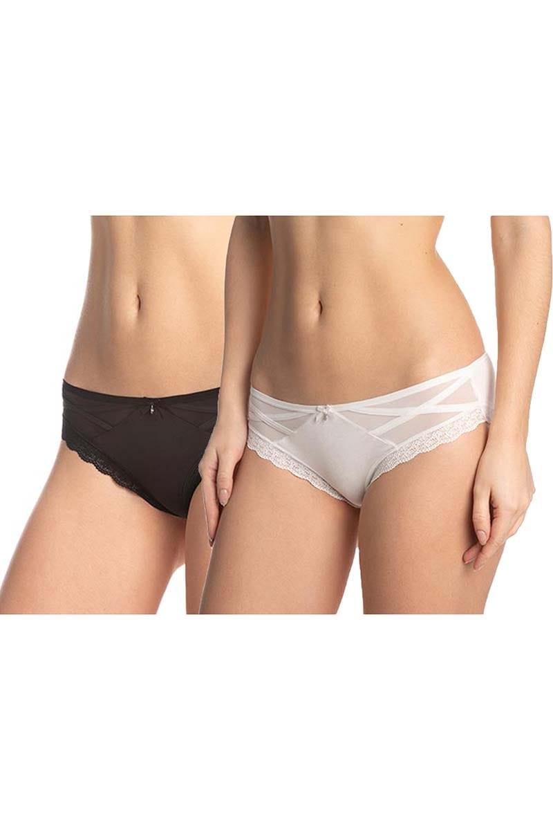 Трусики слип Lama р. 2/S 2 шт. Черный/Молочный (67382) Трусики слип Lama р. 2/S 2 шт. Черный/Молочный (67382)