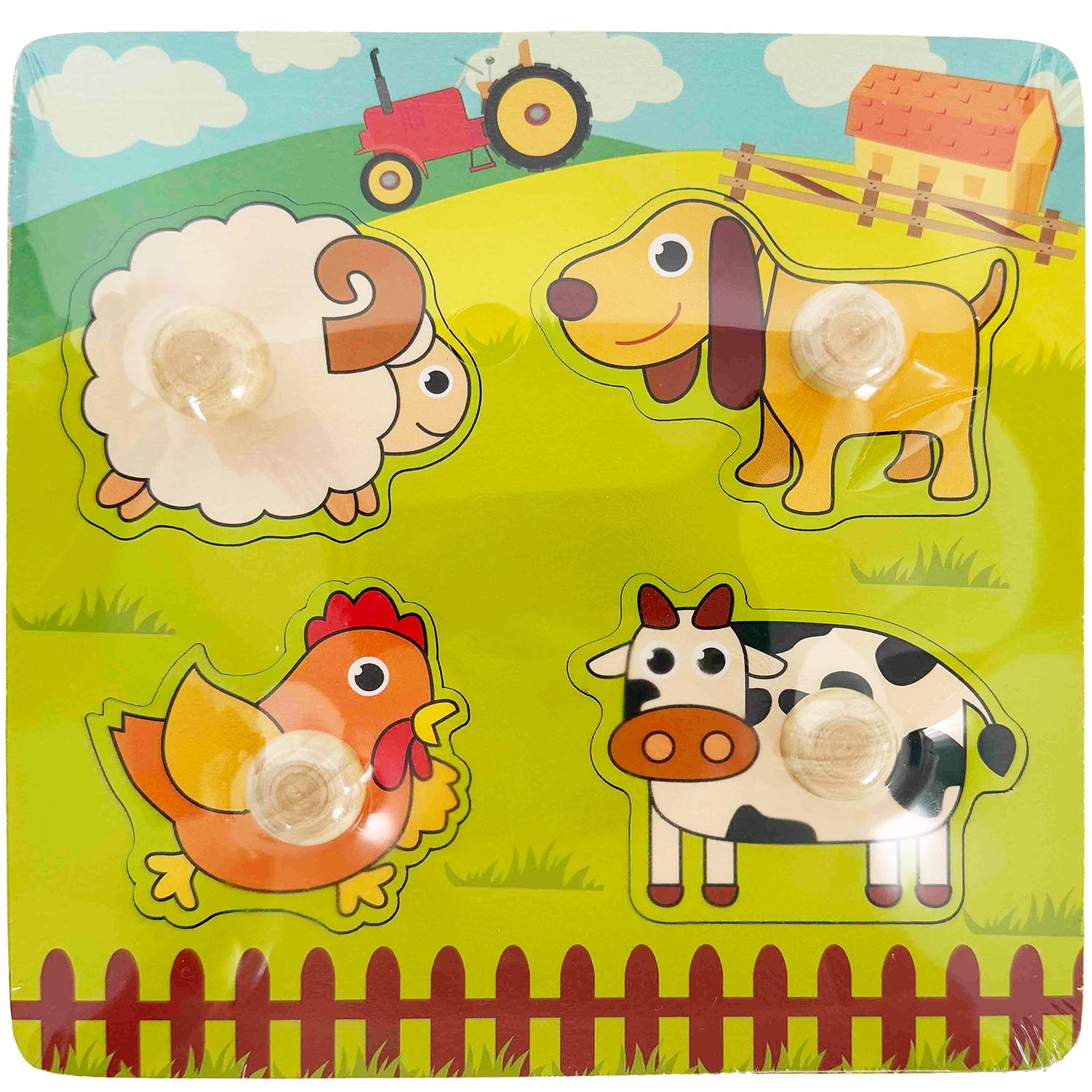 Пазлы деревянные Монтессори Животные на ферме (18761740)