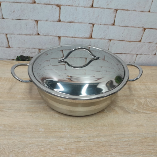 Кастрюля-сотейник OMS из нержавеющей стали с крышкой для газа и индукции 2,8 л (2006-2.8) - фото 4