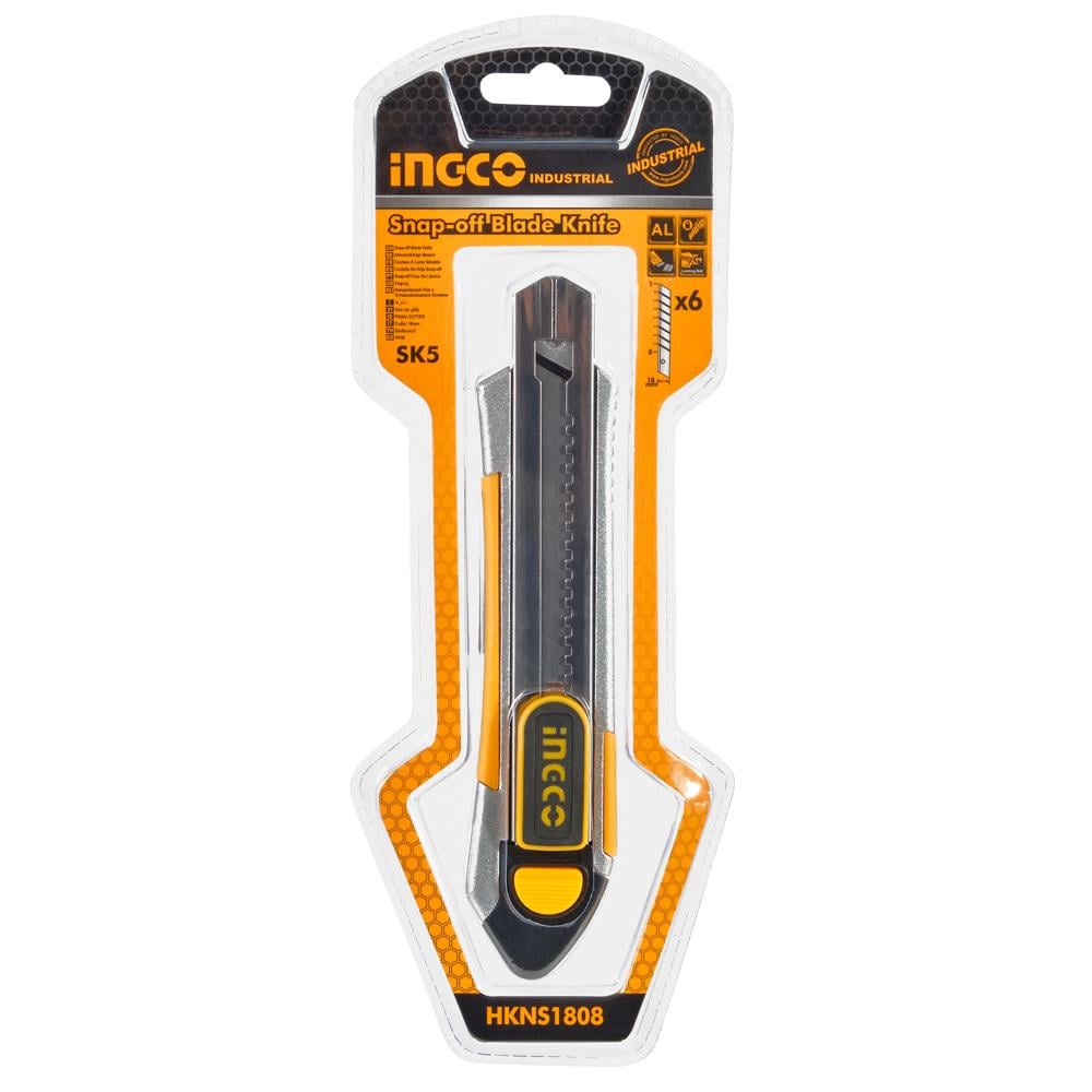 Ніж сегментний Ingco Industrial алюмінієвий 18 мм