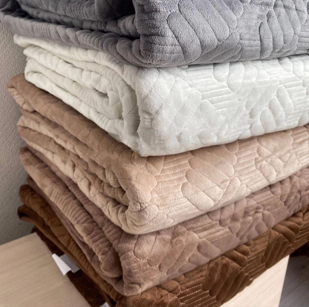 Набор накидок на диван/кресло 1101-2 велюровый универсальный Кофейный (2133174759) - фото 5