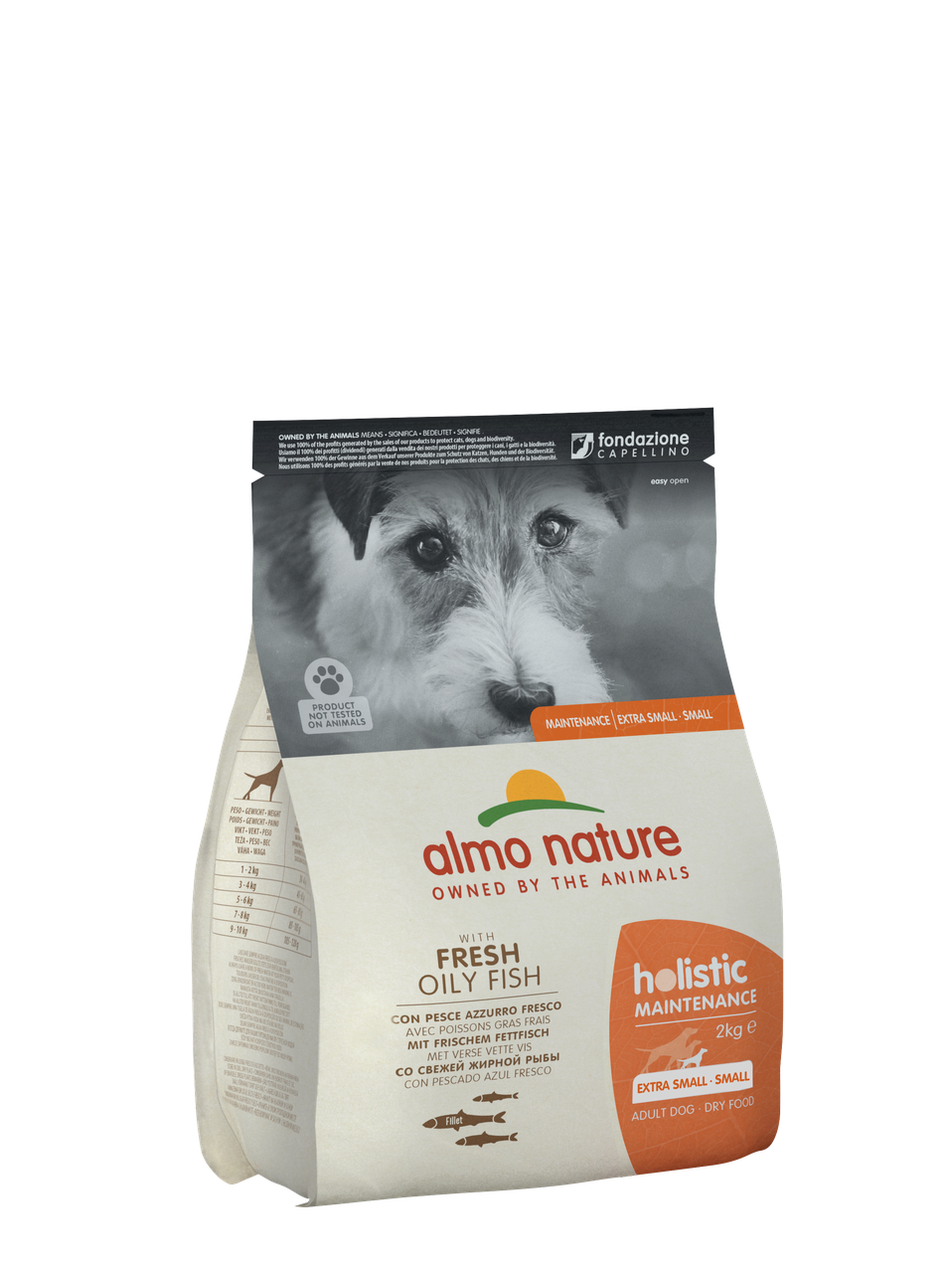 Корм сухий для собак маленьких порід Almo Nature Holistic Dog XS-S з жирною рибою 2 кг (713/8001154121902)