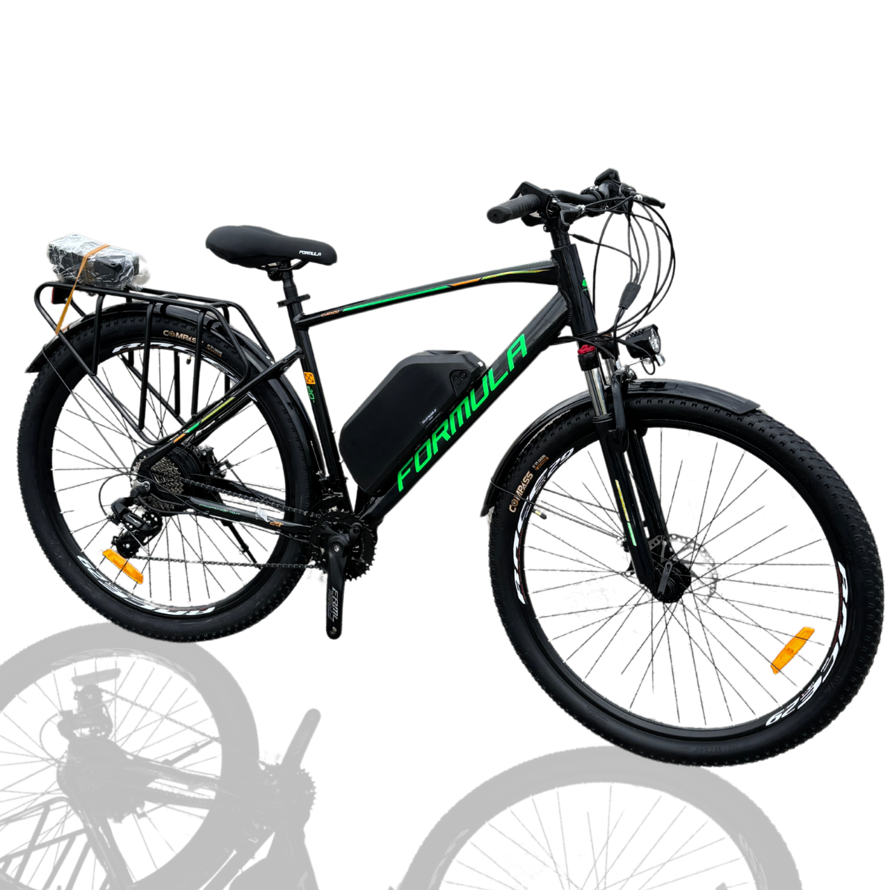 Велосипед з електроприводом AL Formula CURSOR MAN DD CS 28" 20" 48B 17,5Ахч 350 Вт 2025 року Сріблясто-зелений