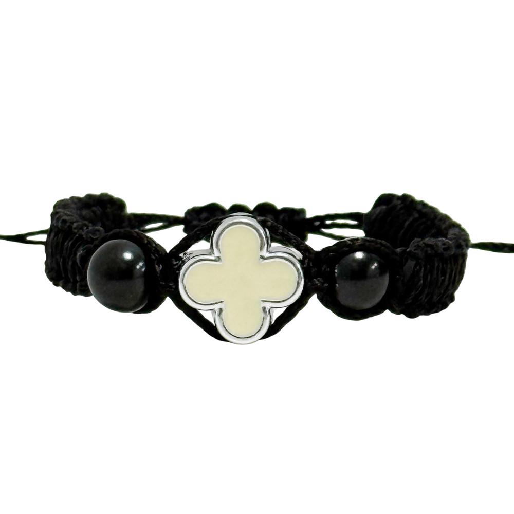 Браслет плетений із вершковим хрестом Чорний (777712481)
