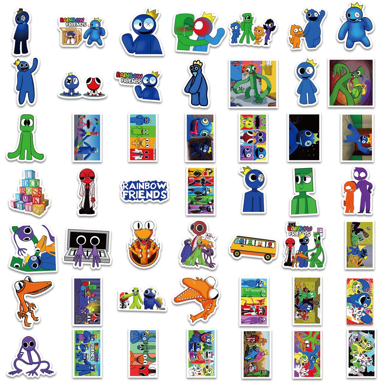 Детские стикеры виниловые Радужные друзья 50 шт. Rainbow friends наклейки (10742)