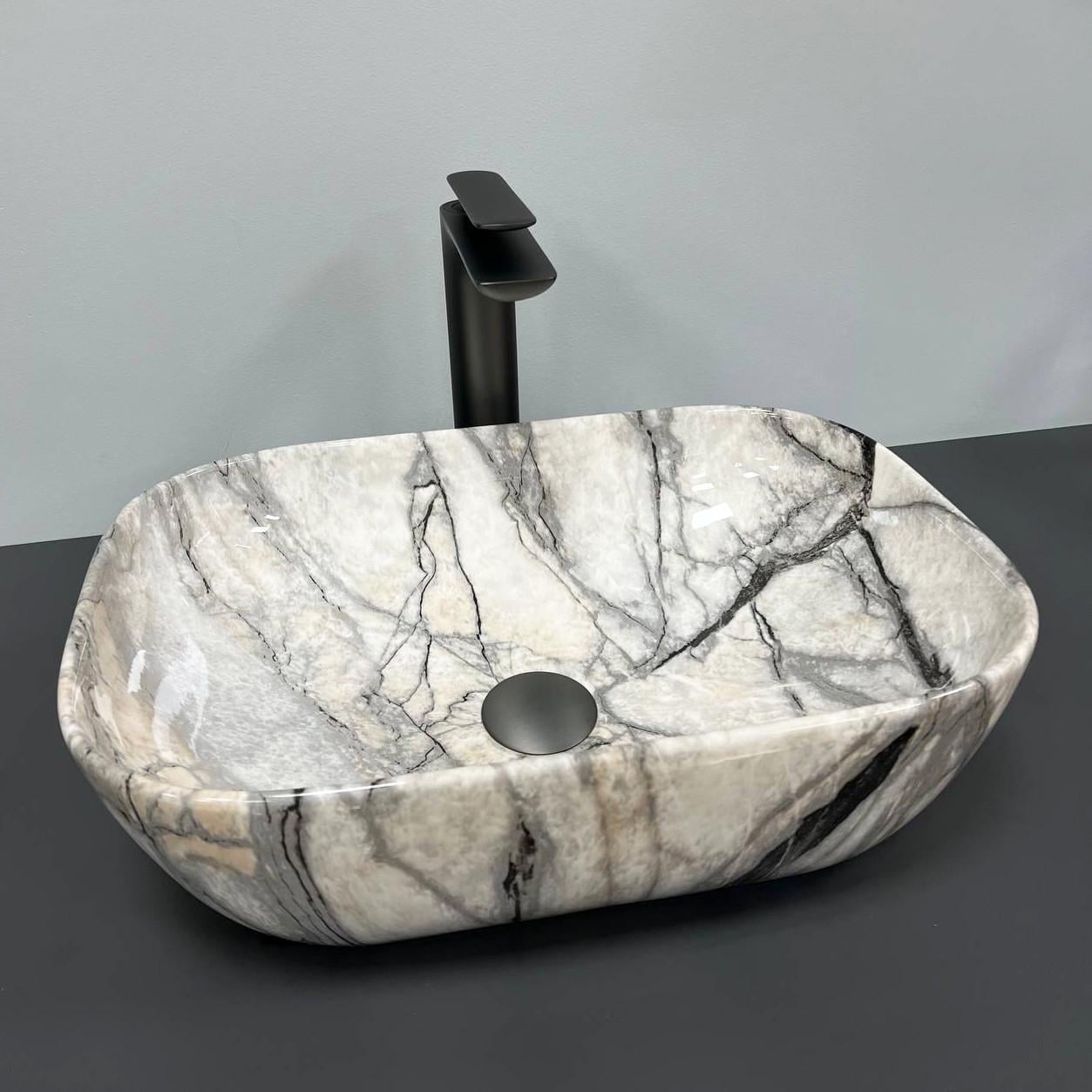 Умивальник накладний VBI RAVENNA Light Grey Onyx Glossy (2808389739)