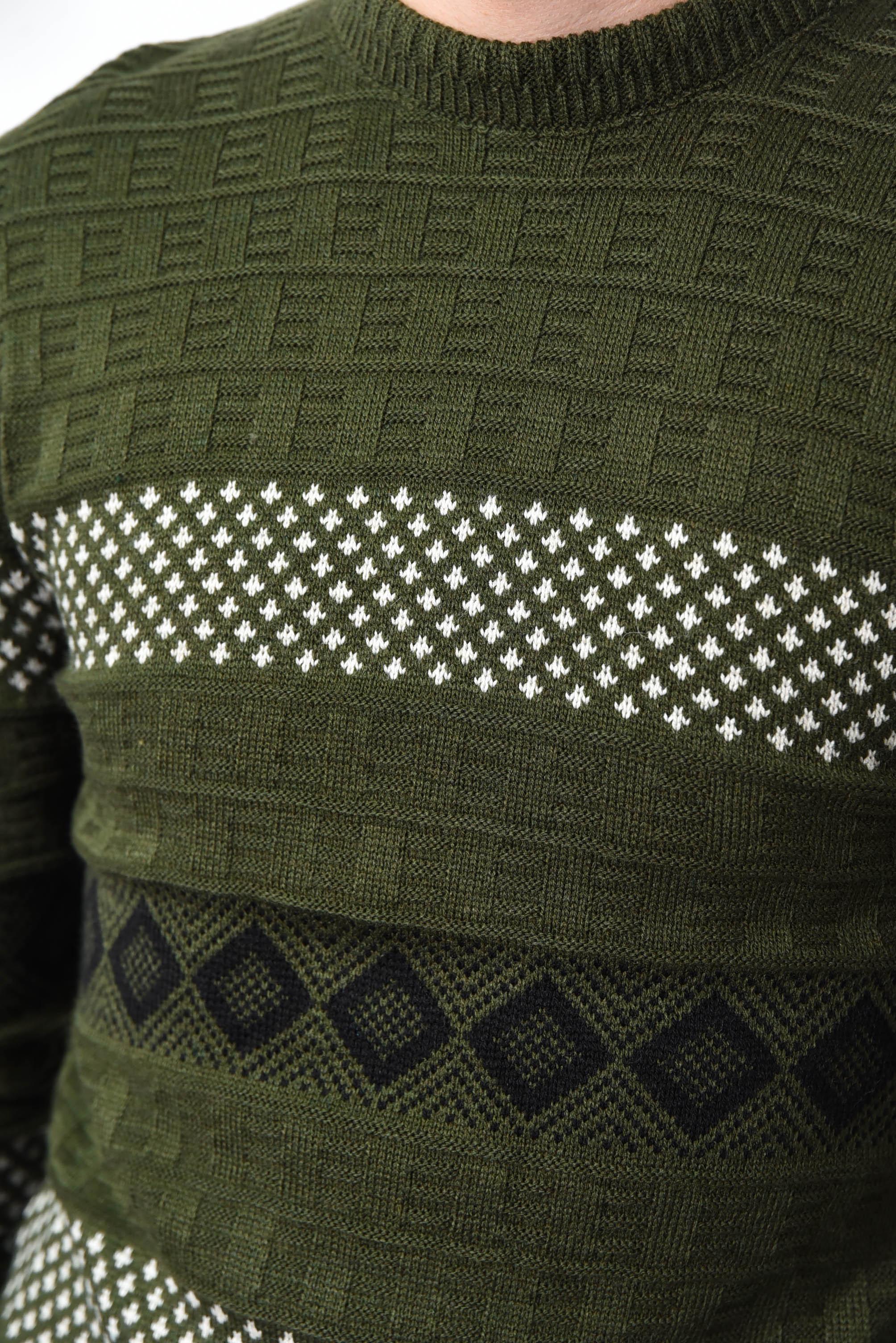 Светр чоловічий M Зелений акриловий (169918) - фото 4 Светр чоловічий M Зелений акриловий (169918) - фото 4