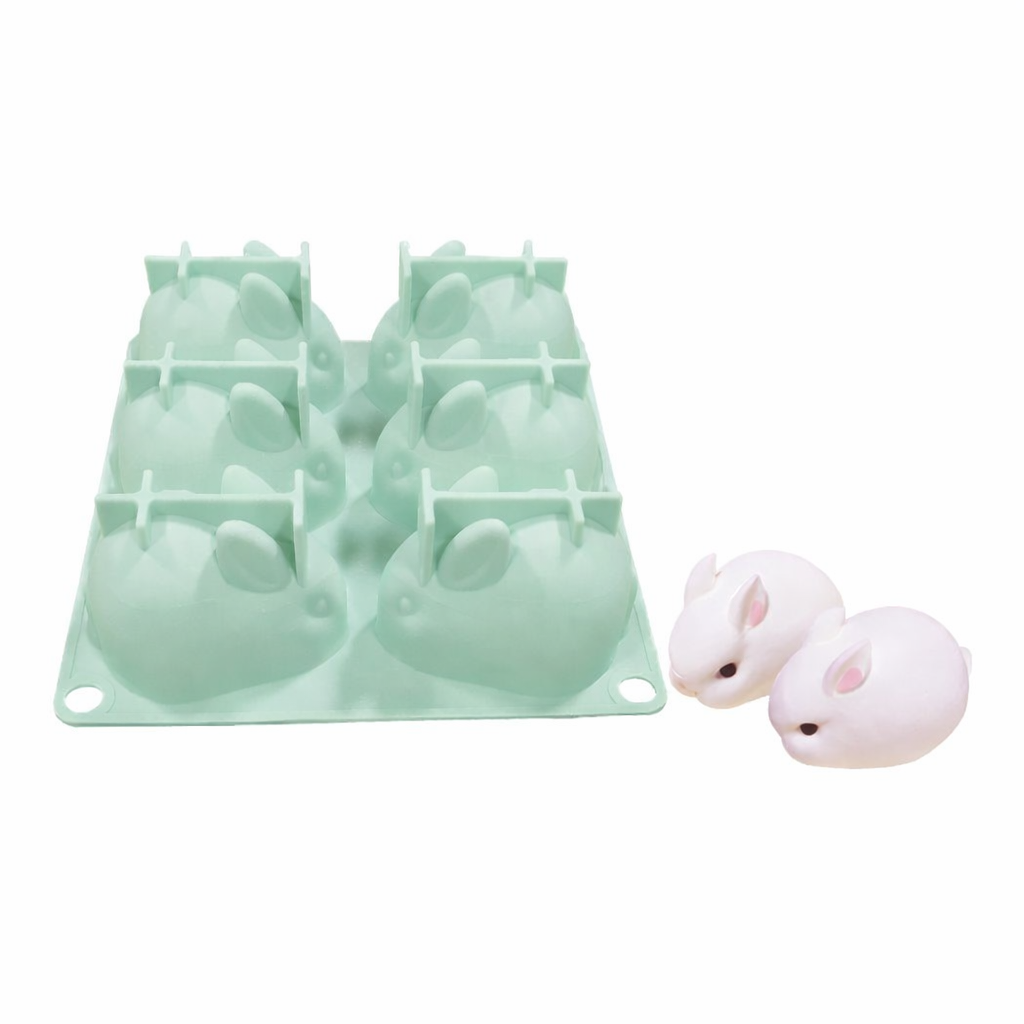 Форма силиконовая Кролик 3D на 6 ячеек (40939S/1)