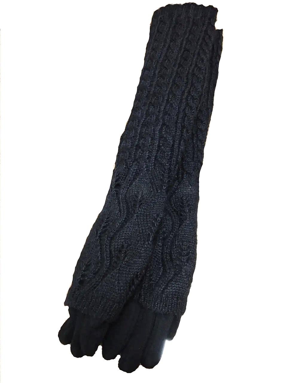 Перчатки женские длинные CKXT-002 трикотажные L Черный (DR017381) - фото 1 Перчатки женские длинные CKXT-002 трикотажные L Черный (DR017381) - фото 1