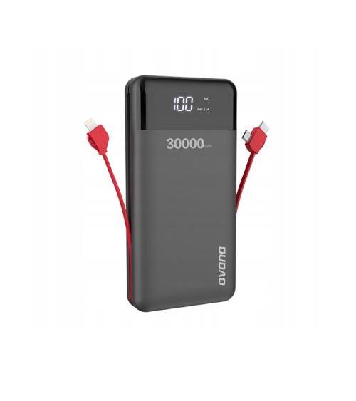 Повербанк УМБ Dudao K1Max 30000mAh with built-in cables Black (6970379617618)