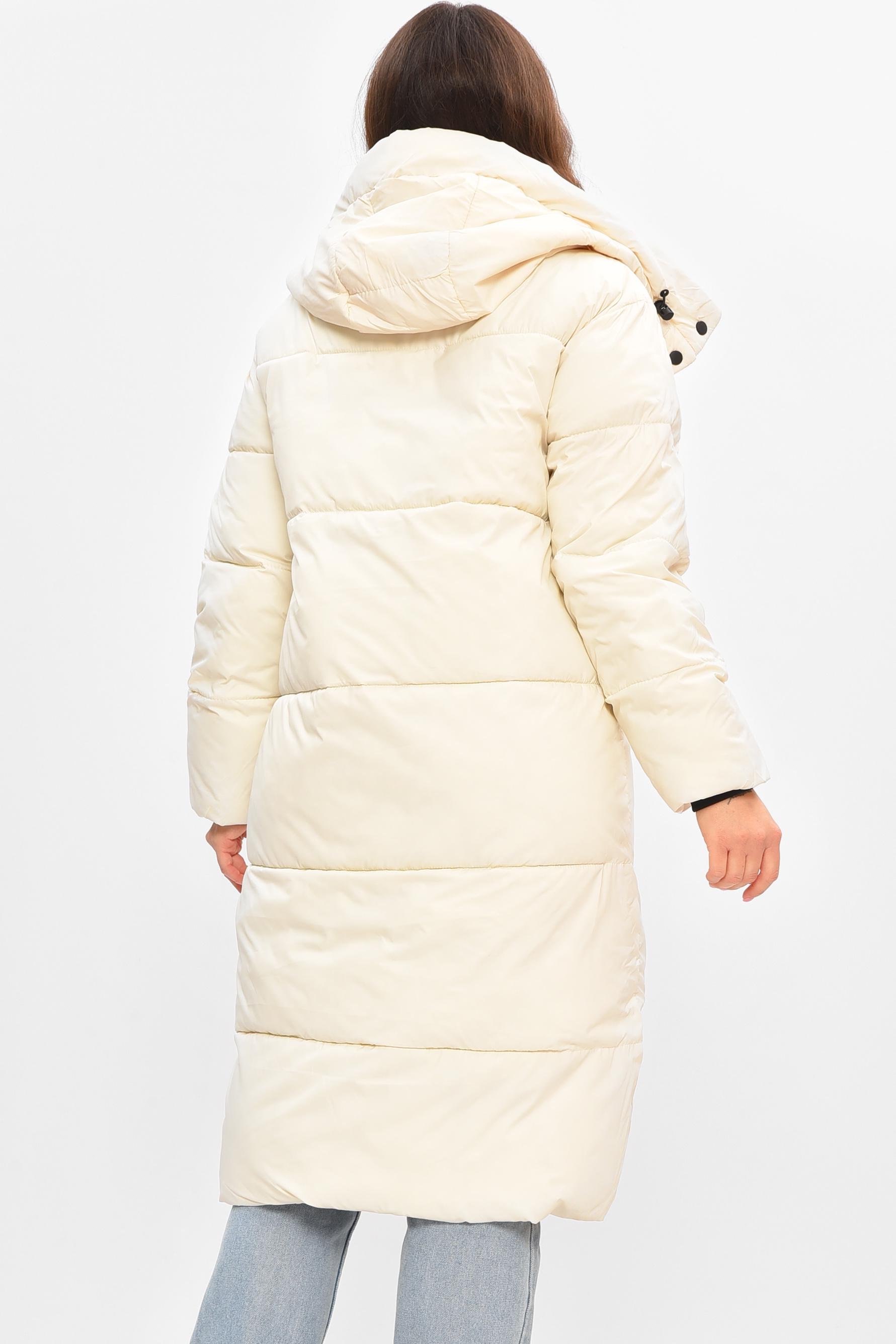Куртка жіноча подовжена зима L Молочний (207009) - фото 3 Куртка жіноча подовжена зима L Молочний (207009) - фото 3