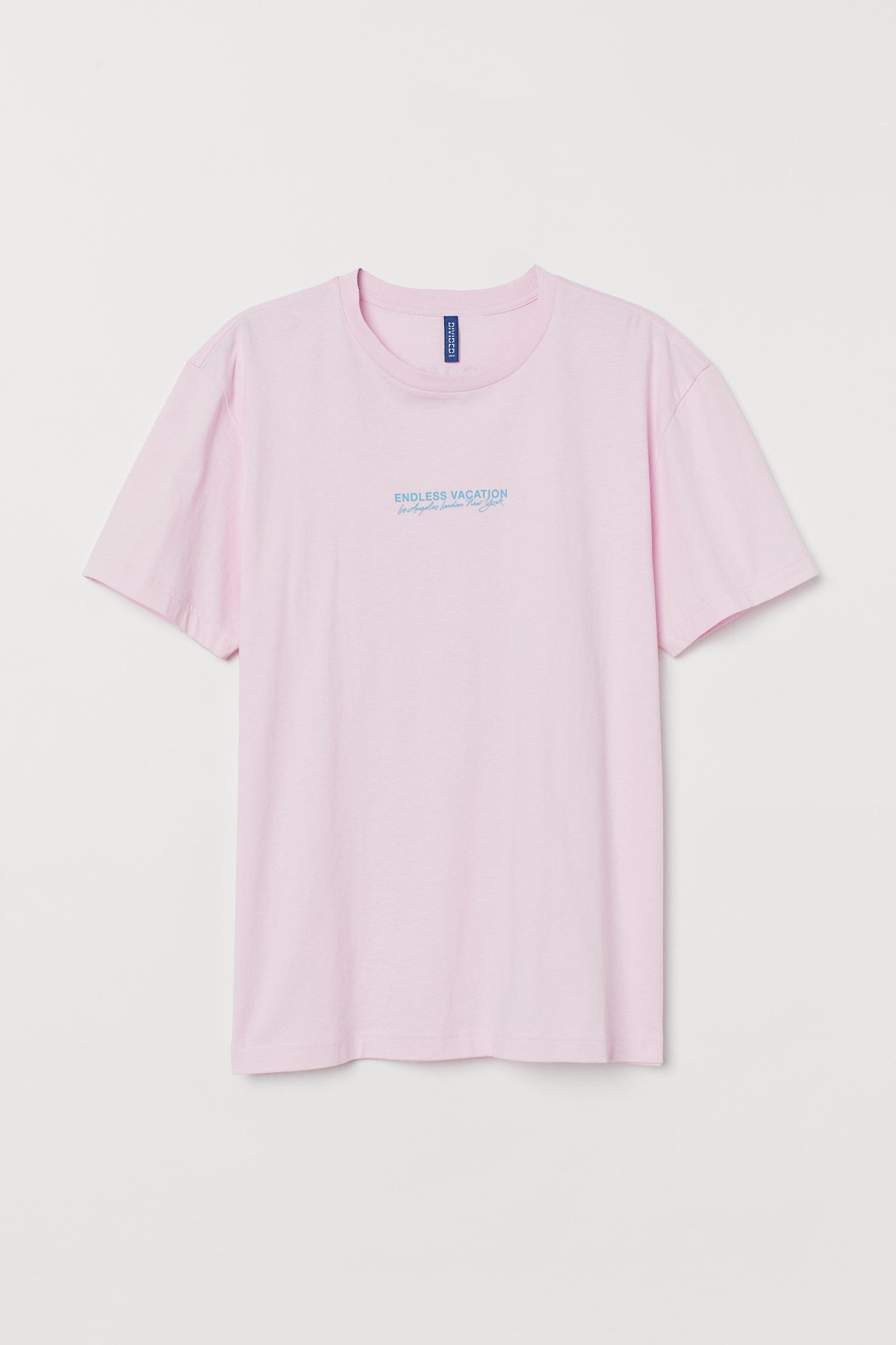 Футболка H&M Надпись XS Розовый (19066840211)