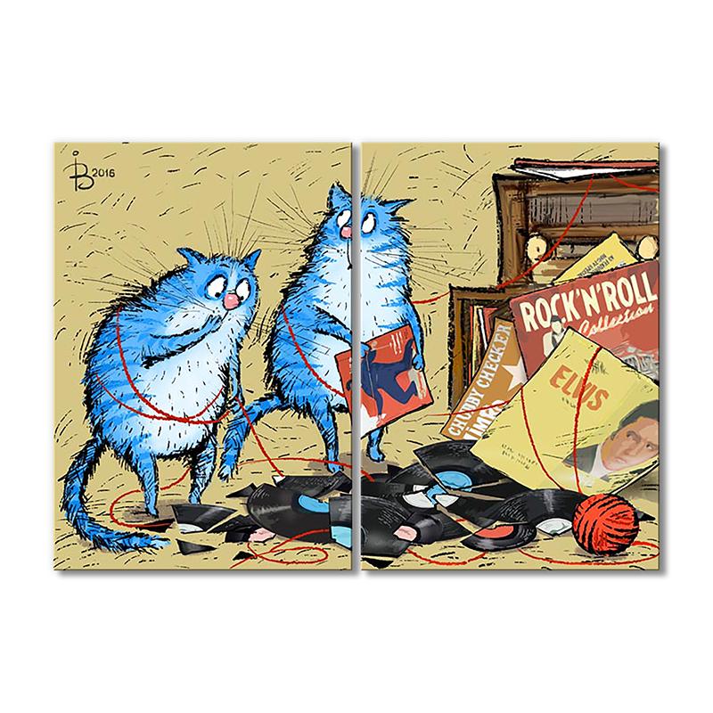 Модульная картина Нашкодничали 2 модуля 30х45 см