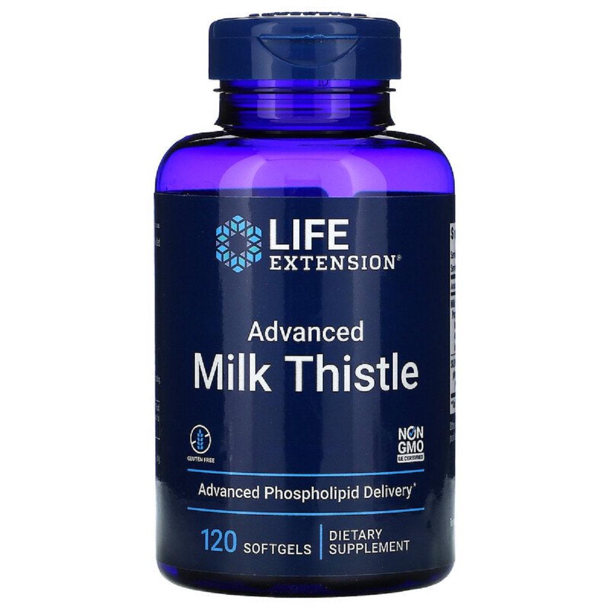 Витамины Life Extension Силимарин Расторопша European Milk Thistle 120 желатиновых капс. (5612)