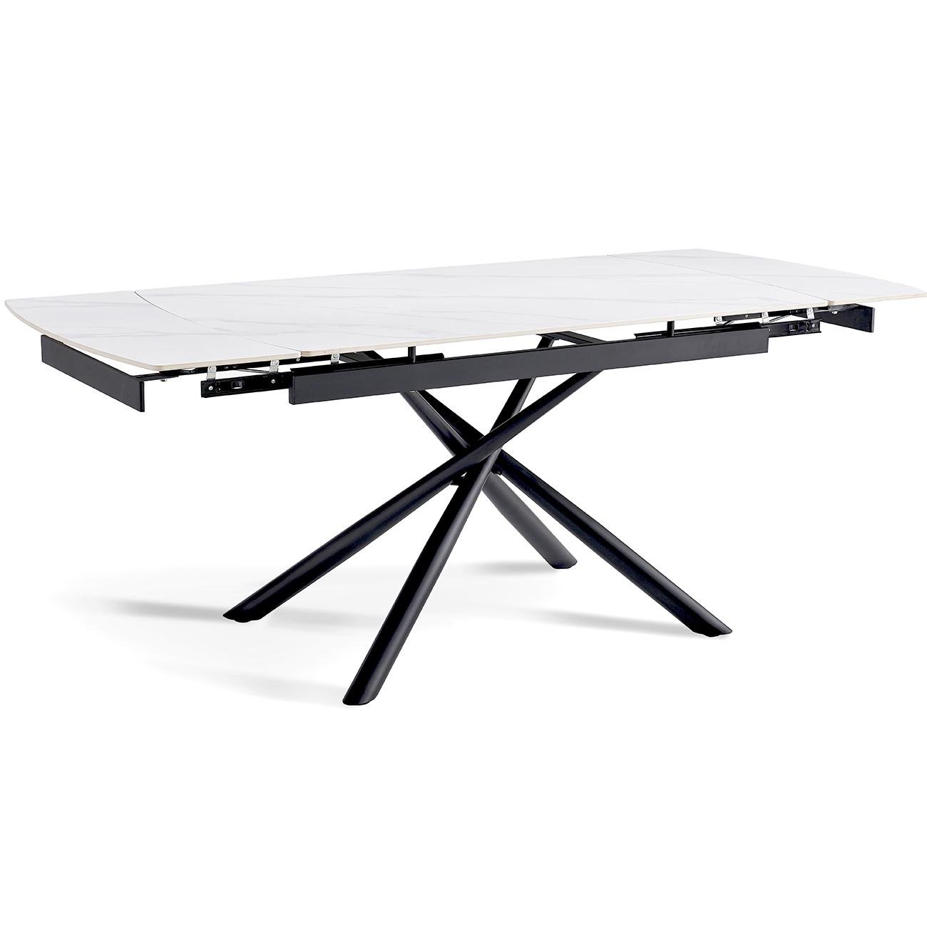 Стіл обідній Alba розкладний 6-8 місць 140 см Pure white ceramic top black base (13969) - фото 7 Стіл обідній Alba розкладний 6-8 місць 140 см Pure white ceramic top black base (13969) - фото 7