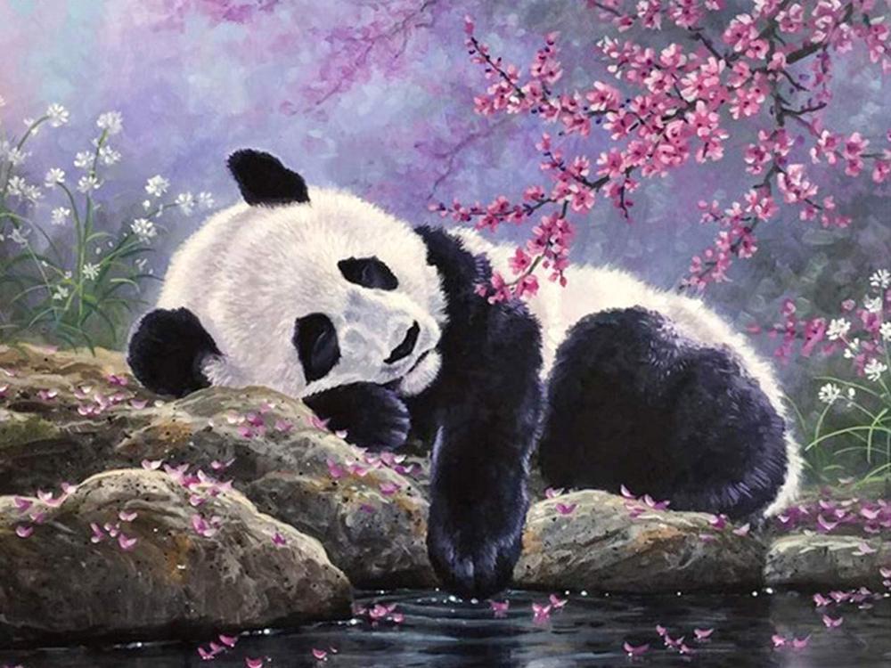 Алмазная мозаика Спящая Панда 30х40 см на холсте с подрамником (GB74012)