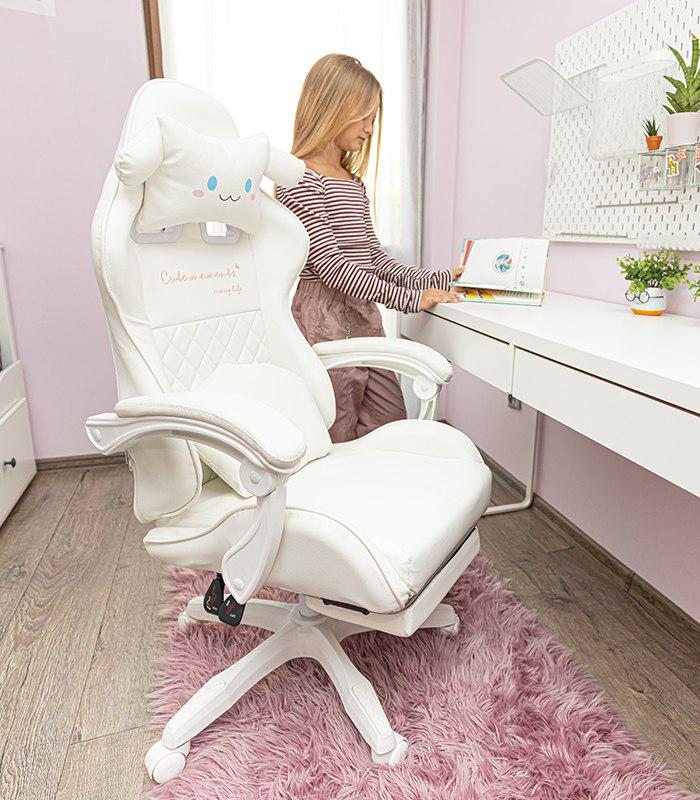 Крісло геймерське дитяче G894 з подушками та підставкою для ніг Білий (24096864) - фото 7