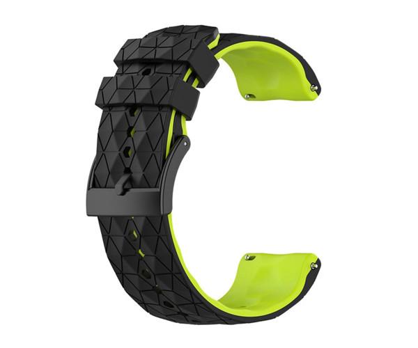 Ремешок силиконовый Structural Rhombus для Suunto 7/Spartan/Sport/Suunto 9 Baro/D5 Черный с зеленым