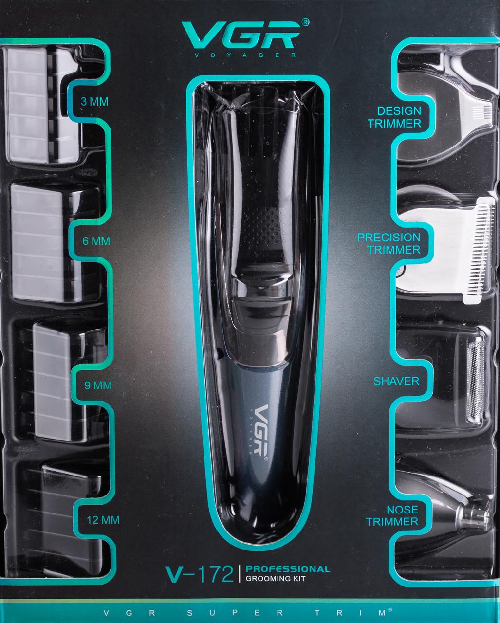 Тример для стрижки VGR V-172 4в1 з насадками Синій (7363) - фото 19 Тример для стрижки VGR V-172 4в1 з насадками Синій (7363) - фото 19