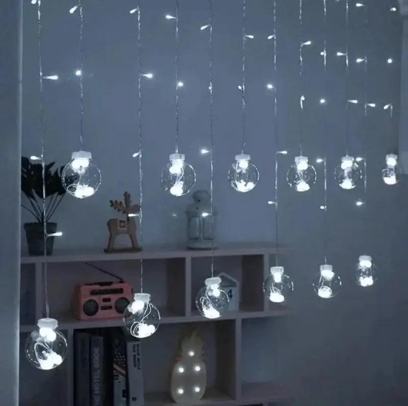 Гірлянда штора UKC RD-070 Кулька в кульці 3 м Біла (3-5-15194)