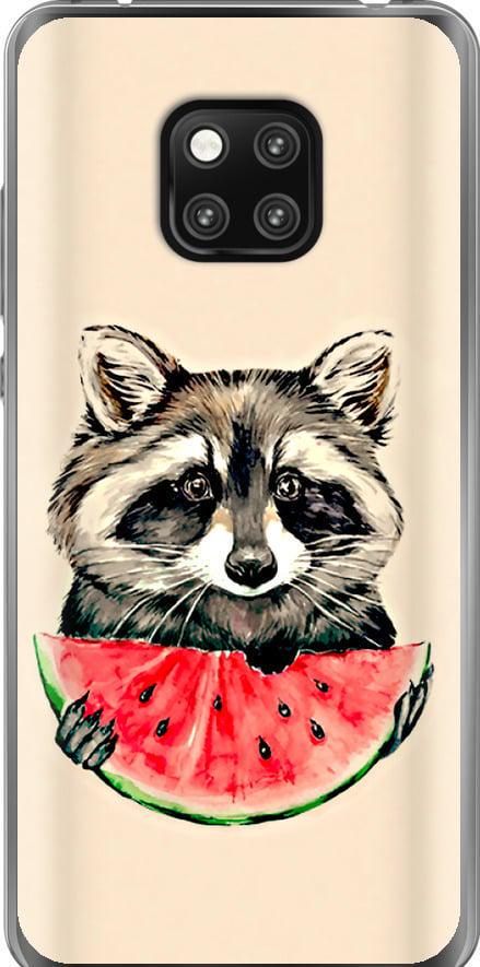 Чехол на Huawei Mate 20 Pro Енотик с арбузом (4605t-1567-42517)