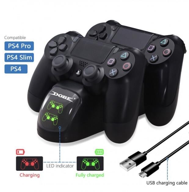 Зарядное устройство для геймпадов DOBE для DualShock 4 PS4 4 Черный - фото 2