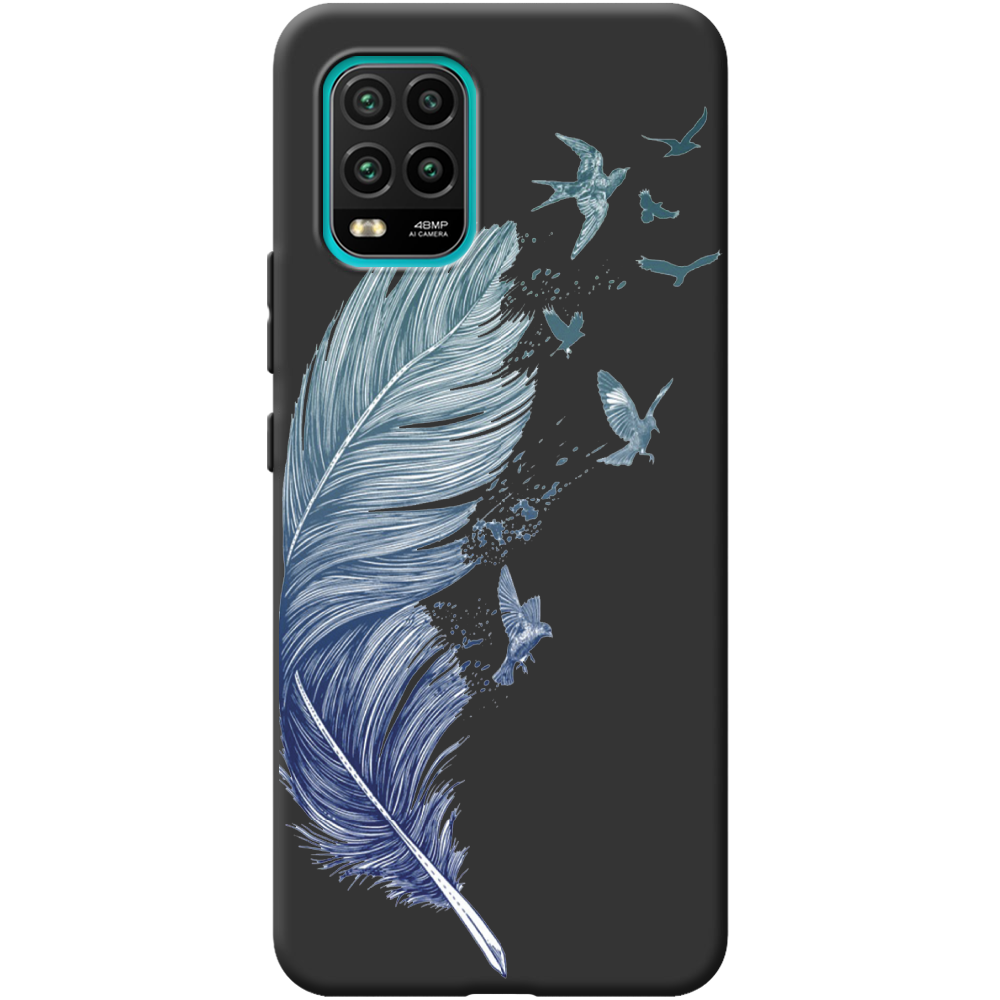 Чехол с рисунком Boxface Xiaomi Mi 10 Lite Feather Черный силикон (39438-cc38-41940)