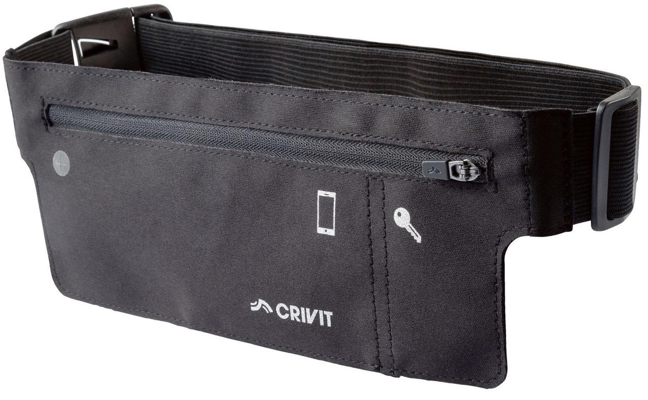 Сумка для бігу тренувань Crivit плоска поясна Чорний