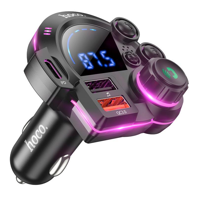 Трансмиттер FM автомобильный Hoco DFM01 Legend car BT FM transmitter 2хUSB/Type-C 38 Вт Black (613199)