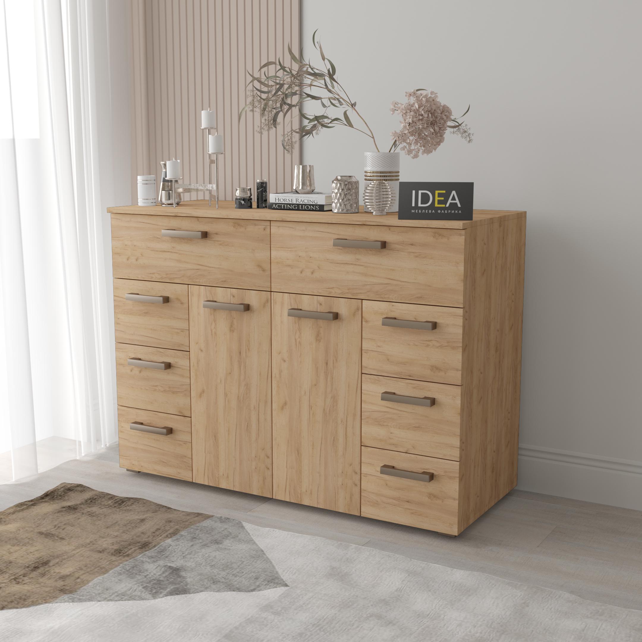 Комод Idea ТКБ-381 на 8 шухляд з дверима Дуб крафт (26718288) - фото 1