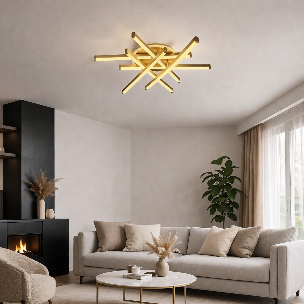 Люстра Geometric Cross Light LED 3 режима 109W (20314/6GD)