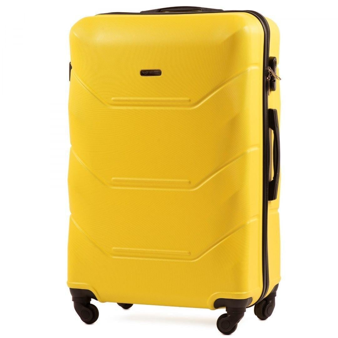 Валіза велика Wings 147 L 27" на 4 колесах АБС-пластик 73х48х29 см 90 л Жовтий