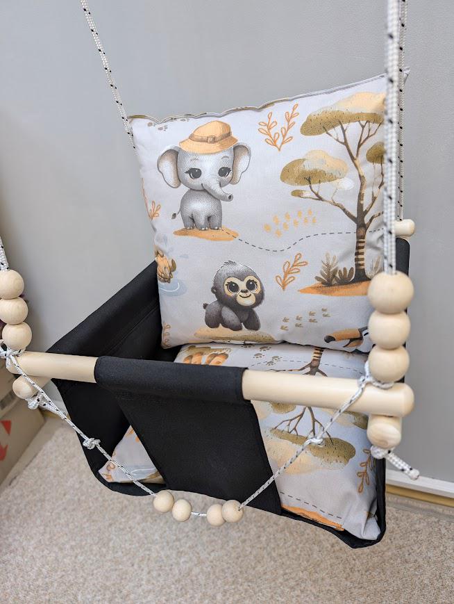 Гойдалка дитяча Happy Vita Craft Слон жираф 36х36 см Чорний (26240587) - фото 8 Гойдалка дитяча Happy Vita Craft Слон жираф 36х36 см Чорний (26240587) - фото 8