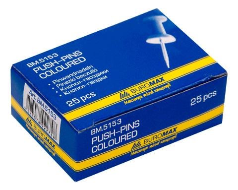 Кнопки-цвяшки Buromax 25 шт. Різнокольоровий (BM.5153)