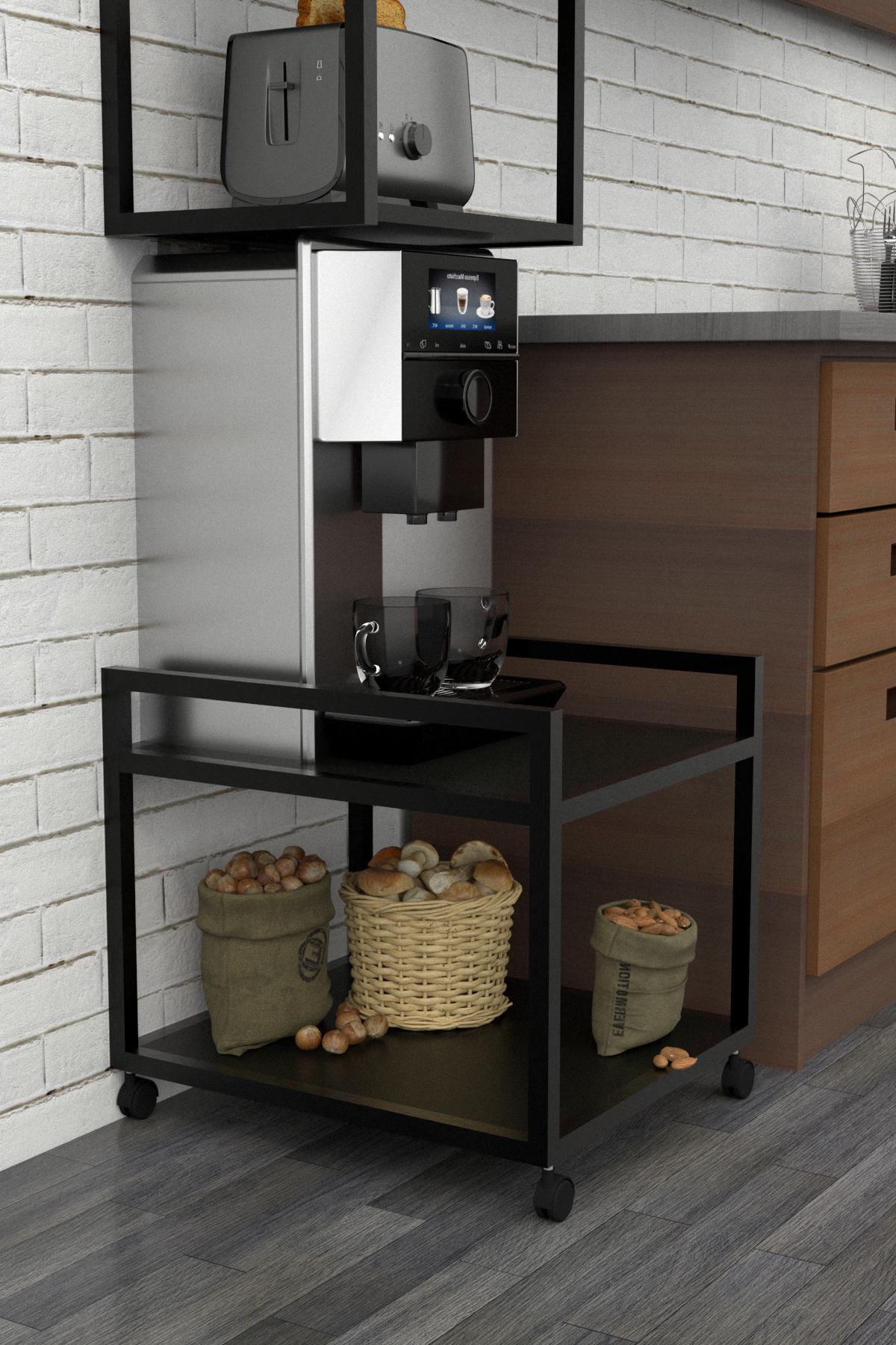 Столик під кухонні прилади EcoLoft Рондо DSP-1228-5 в стилі лофт 43x55x54 см Чорний (29197112) - фото 3 Столик під кухонні прилади EcoLoft Рондо DSP-1228-5 в стилі лофт 43x55x54 см Чорний (29197112) - фото 3