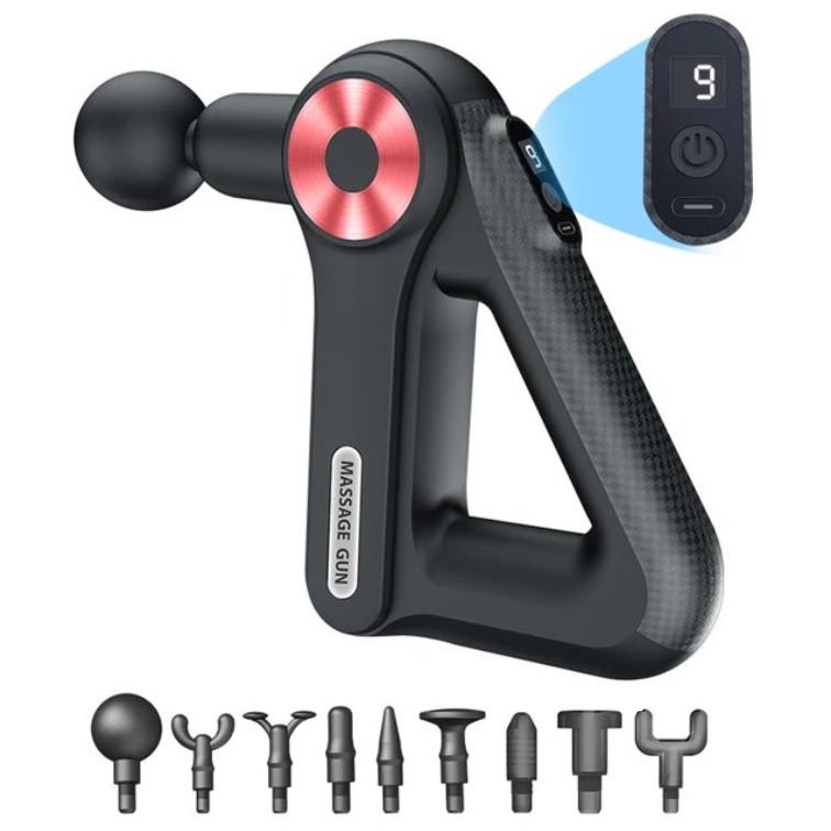 Масажер для м'язів ручний RIAS Massage Gun SL-8891 9 насадок Black (3_04092) - фото 2