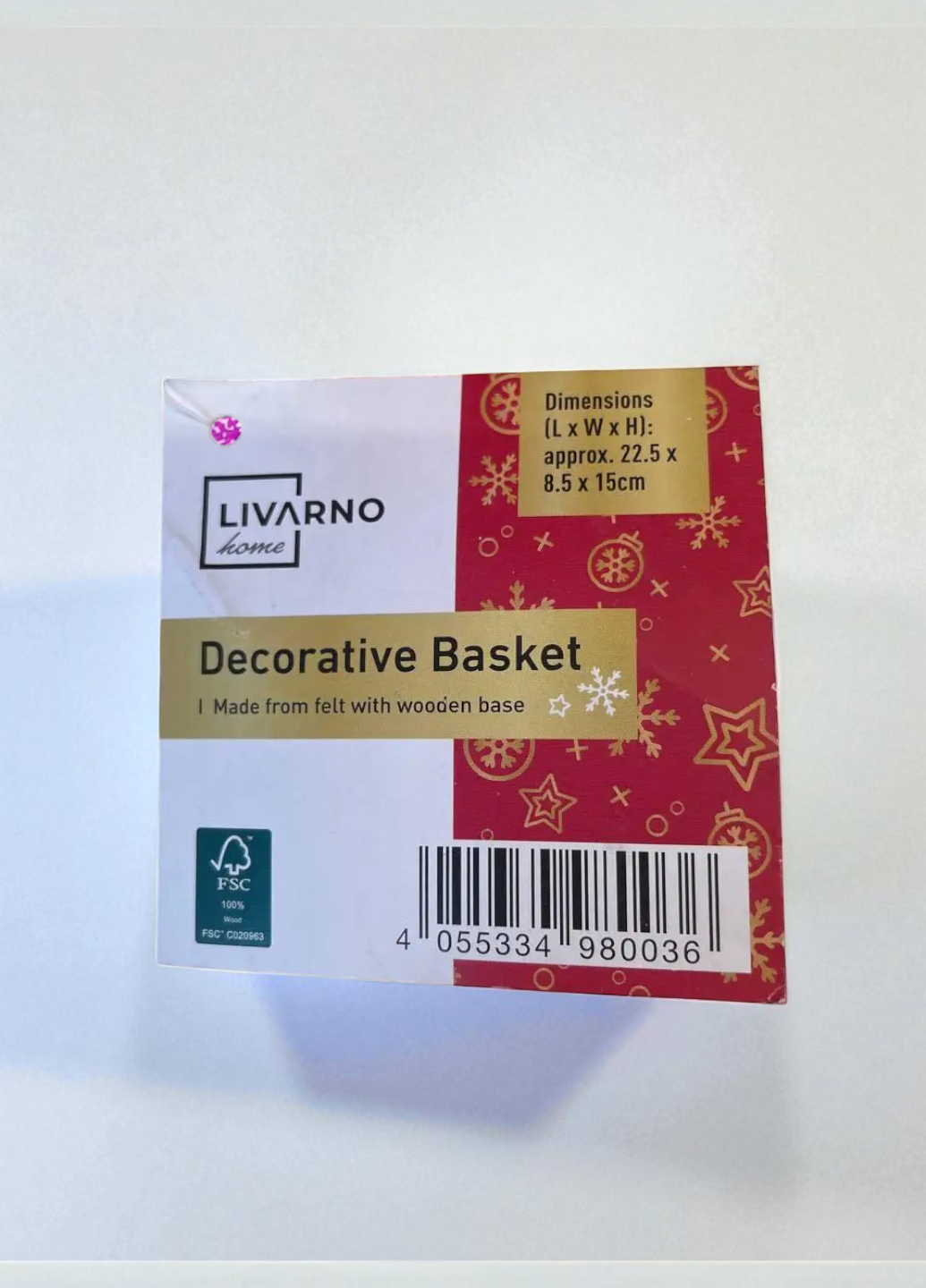 Новогодняя декоративная корзина Linarno Home из фетра 22,5х8,5х15 см Красная (7904) - фото 7 Новогодняя декоративная корзина Linarno Home из фетра 22,5х8,5х15 см Красная (7904) - фото 7