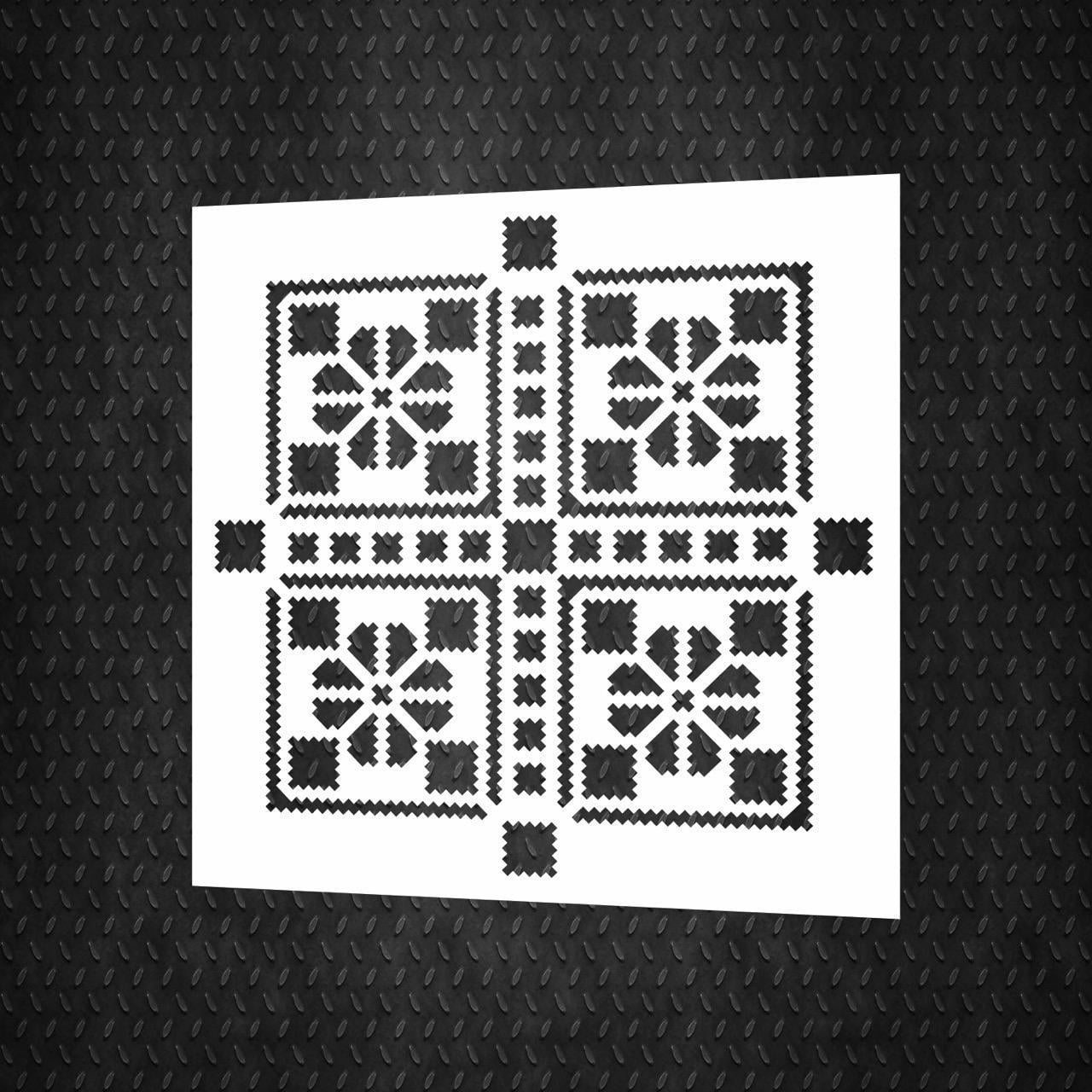 Трафарет многоразовый DFA Квадратный узор 67 для штукатурки и краски (K00067)