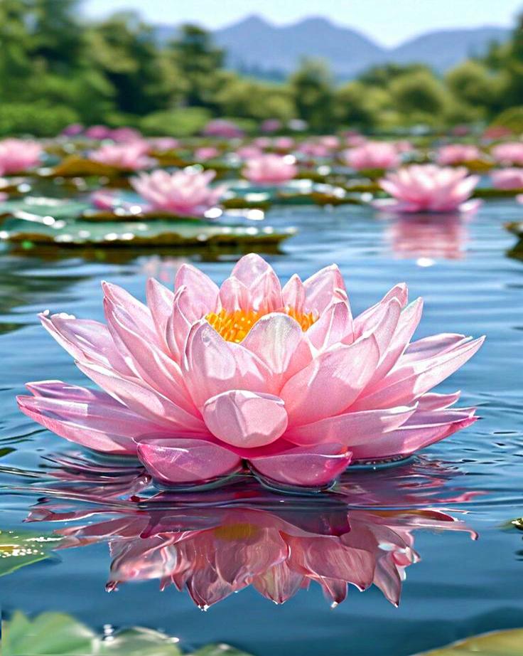 Алмазная мозаика MY-Art Латаття в озере на подрамнике круглые алмазы 40х50 см (AR- 3275)