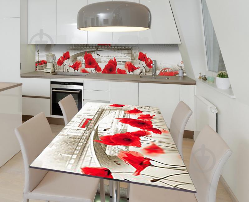 Наклейка 3Д виниловая на стол Zatarga «Лондонский мак» 600х1200 мм (Z184570st) Наклейка 3Д виниловая на стол Zatarga «Лондонский мак» 600х1200 мм (Z184570st)
