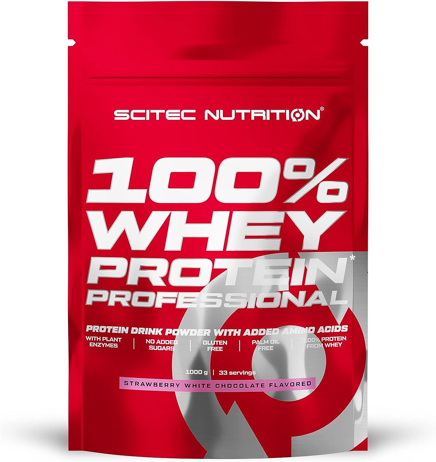 Протеин Scitec Nutrition 100 Whey Protein Professional Strawberry white chocolate 1000 г (00000038408)