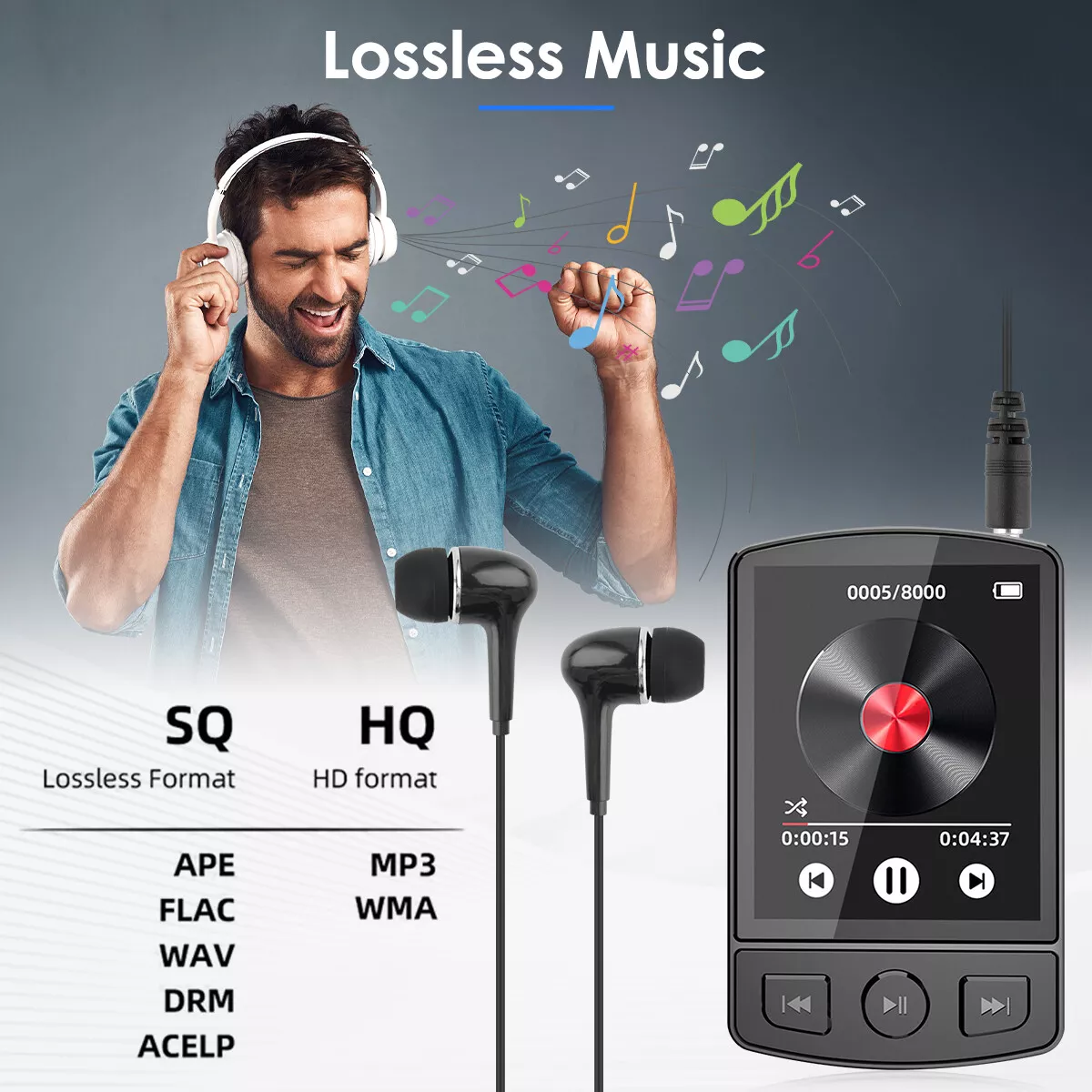 MP3-плеєр A7 Bluetooth 5.2 Hi-Fi 32Gb з кліпсою/FM-радіо та диктофоном - фото 9 MP3-плеєр A7 Bluetooth 5.2 Hi-Fi 32Gb з кліпсою/FM-радіо та диктофоном - фото 9